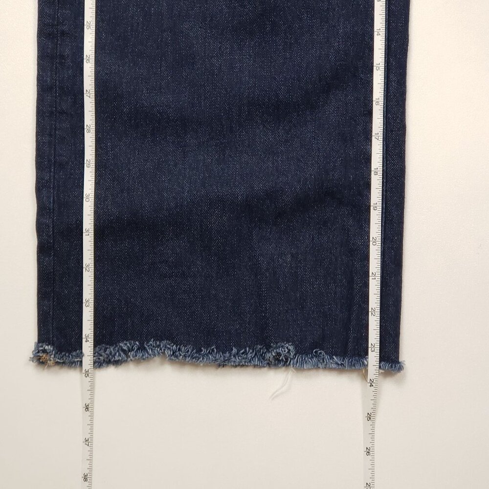 Madewell Low-Slung Baggy Jeans Rinse Wash With Raw Hem Women Size 26 Relaxed Fit - Picture 6 of 16